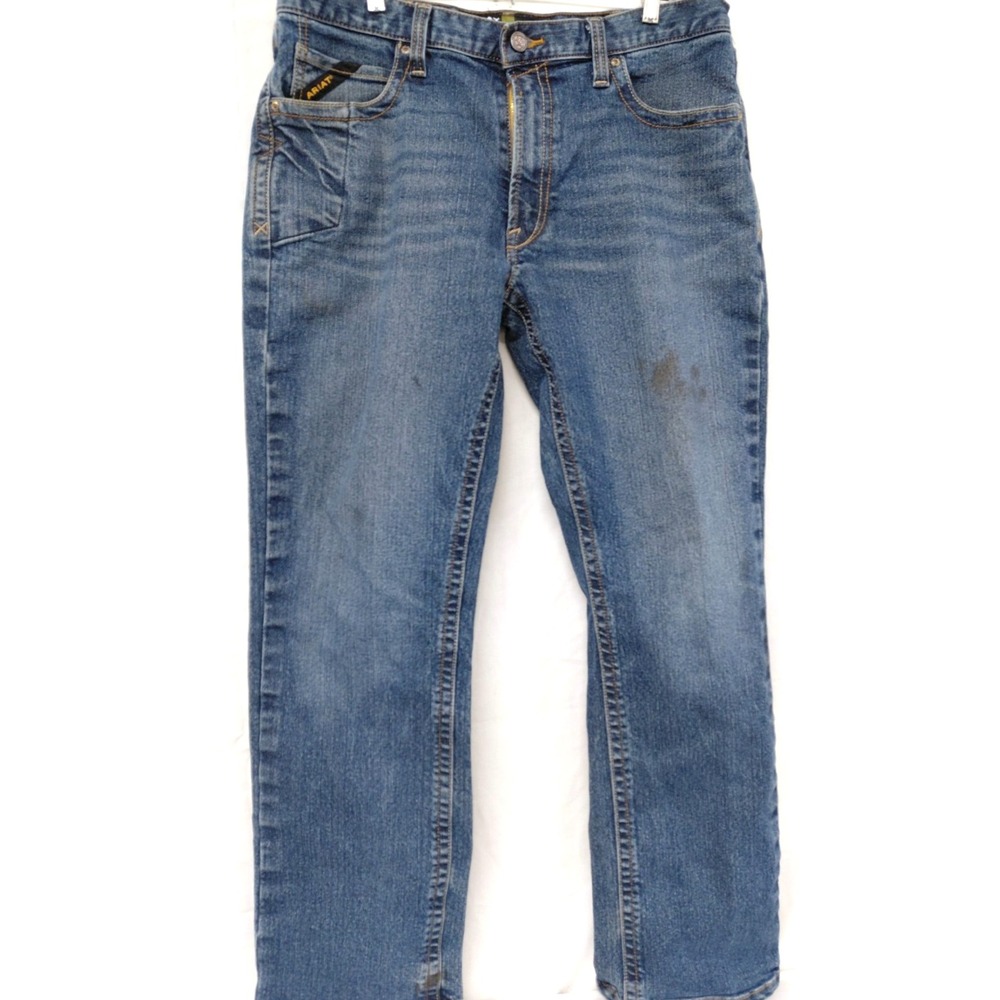 Ariat Rebar M5 Men's Blue Denim Straight Leg Jeans SZ 36/34
